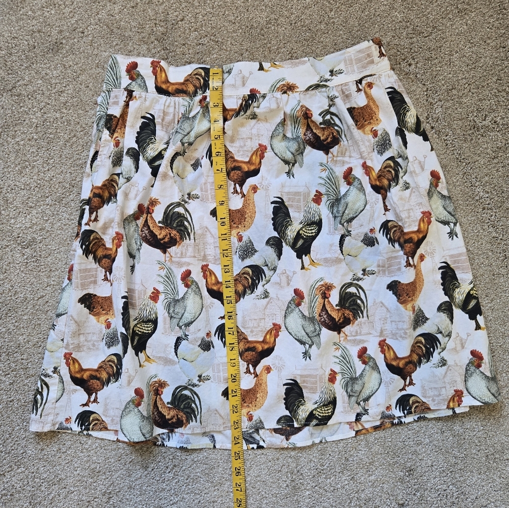 Retrolicous Rooster Farm Print Skirt Size 1X - Picture 6 of 8
